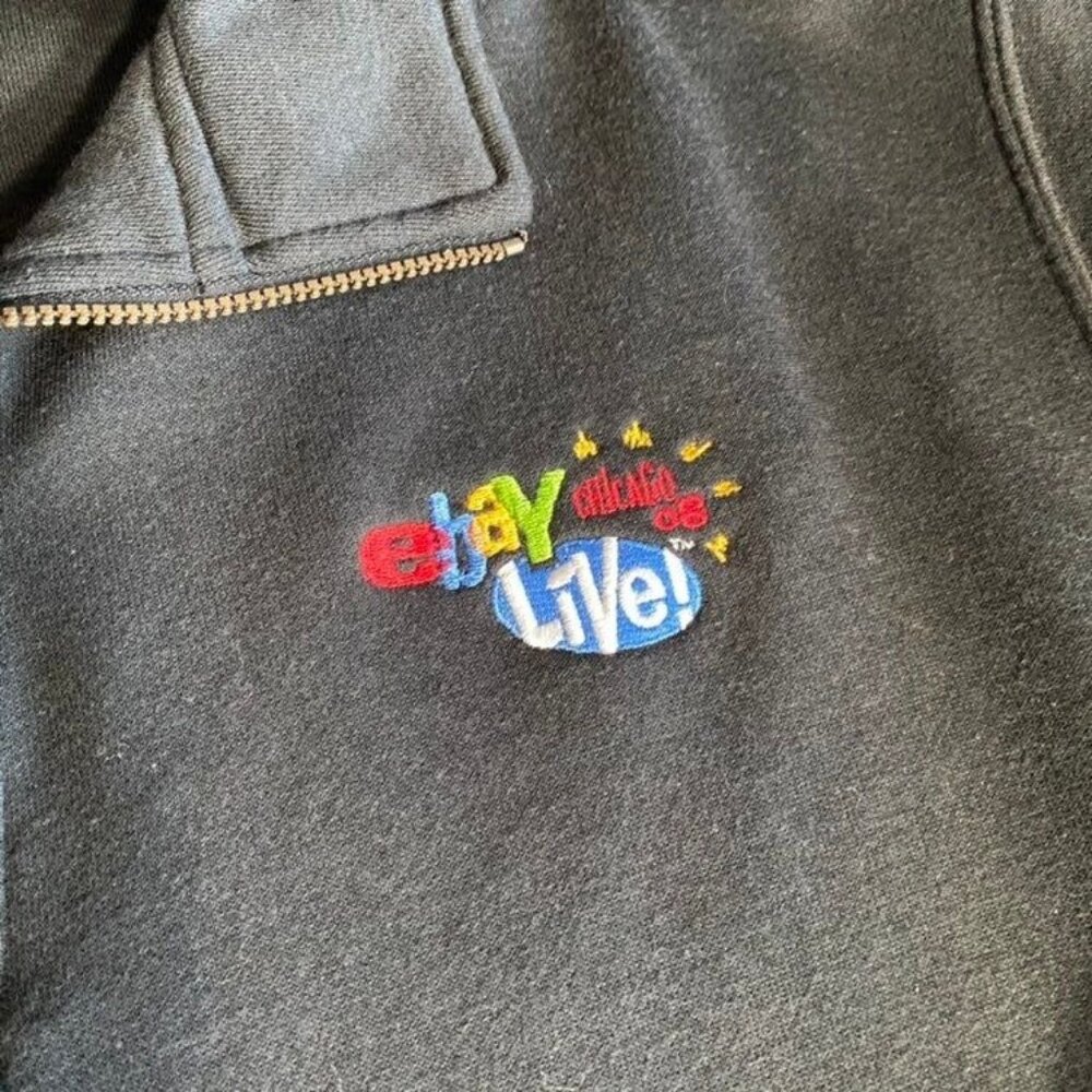 Womens XL Black Fleece 1/4 Zip Sweatshirt 2008  Embroidered Logo